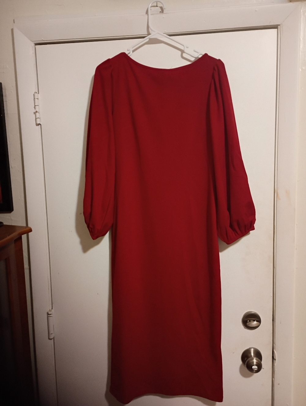 Classic Red Long Sleeve Women's Dress